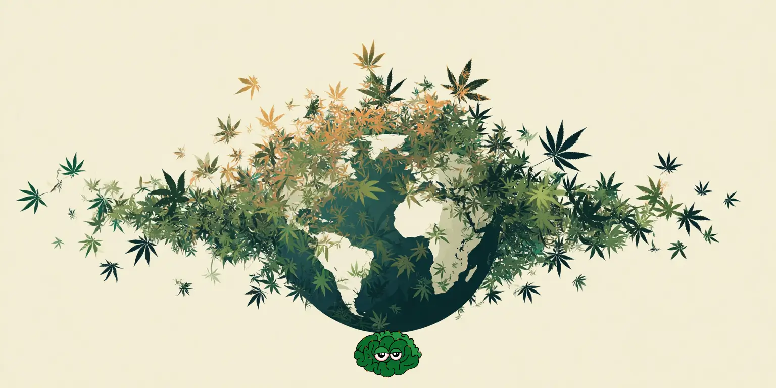 Конопля та планета земля ілюстрація екологія