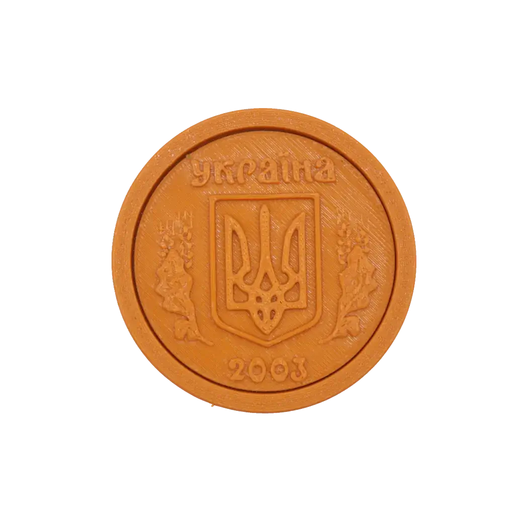 Нижня кришка гріндера у формі монети 1 гривня 2003 року із зображенням Герба України та написом Україна