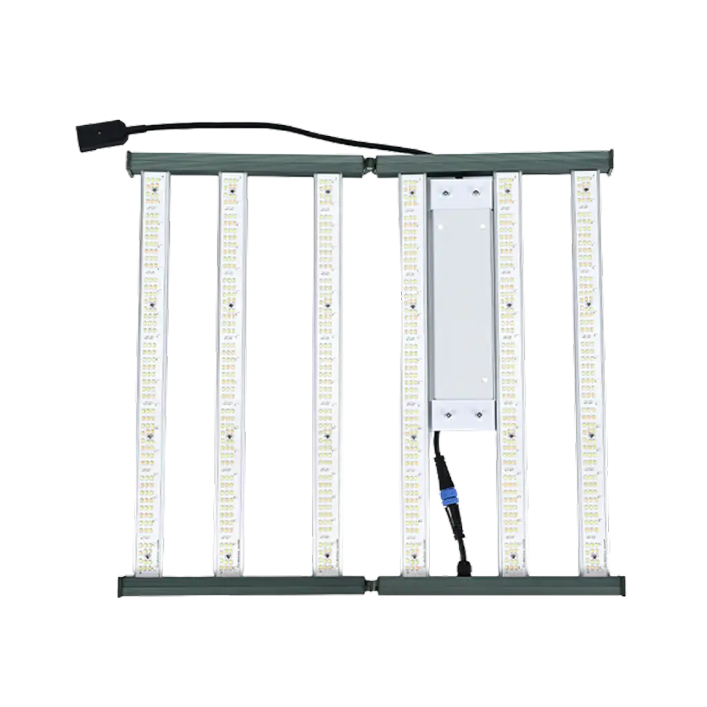 Світлодіодна складна LED-панель Quantum Line QT320 на 6 планок із центральним блоком живлення на білому фоні